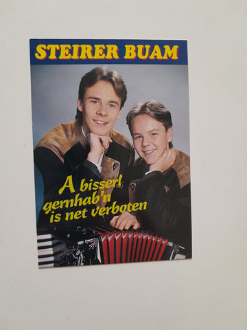 Autogrammkarte Steirer Buam. Robert und Hannes Steirer. Hausmannstätten.