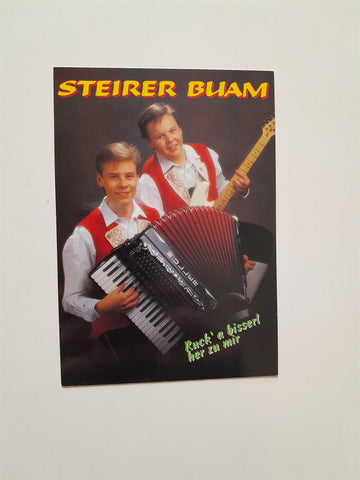 Autogrammkarte Steirer Buam. Robert und Hannes Steirer. Hausmannstätten.