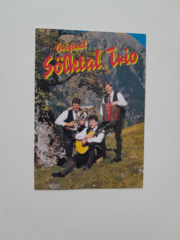 Autogrammkarte Original Sölktal Trio. Hans Koller Kleinsölk.