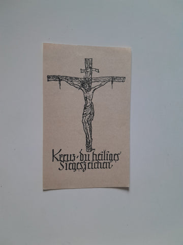 Andachtsbildchen Kreuz du heiliges Siegeszeichen. Osterbeichte 1952.