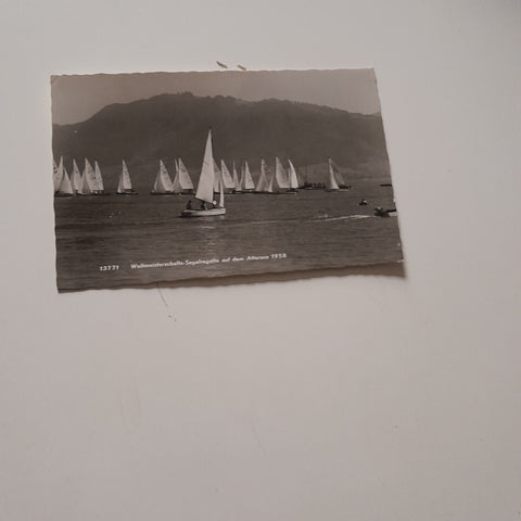 AK Weltmeisterschafts-Segelregatta auf dem Attersee 1958.