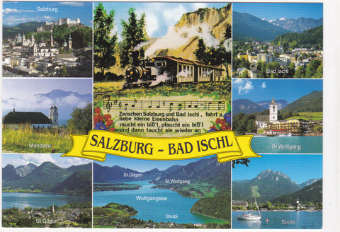 AK Zwischen Salzburg und Bad Ischl....kleine Eisenbahn.