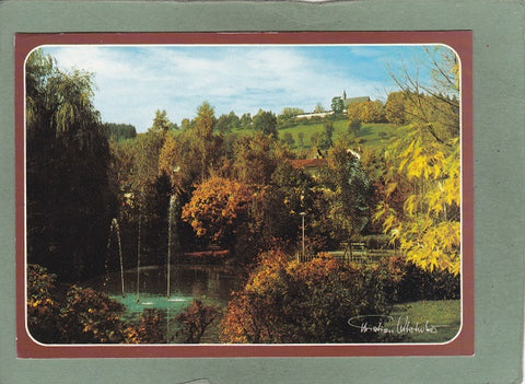 AK Bad Schallerbach. Kleiner Kurpark mit Magdalenaberg.