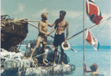 AK Oslo. Kon-Tiki Museum. The Kon-Tiki Expedition 1947. Thor Heyerdahl being velcomed by chief Teka of Raroia.