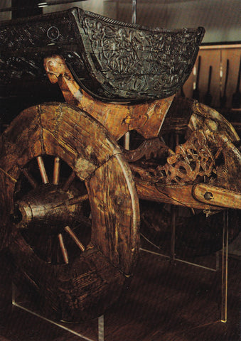 AK Oslo. The Viking Ships Museum. The Cart from Oseberg.