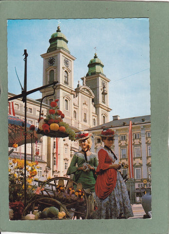 AK Linz/Donau um die Jahrhundertwende. Markt am Hauptplatz.