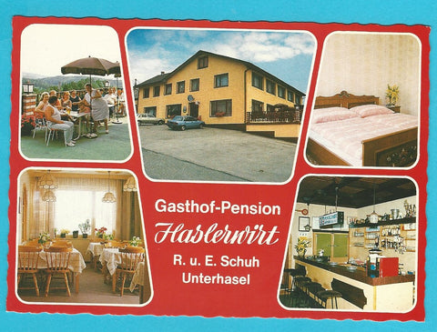 AK Bernstein. Gasthaus Pension Haslerwirt R. u. E. Schuh. Unterhasel 8.