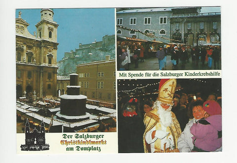 AK Der Salzburger Christkindlmarkt am Domplatz.