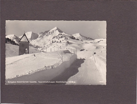 AK Radstädter Tauern. Tauernfriedhof gegen Steinfeldspitze. (1957)