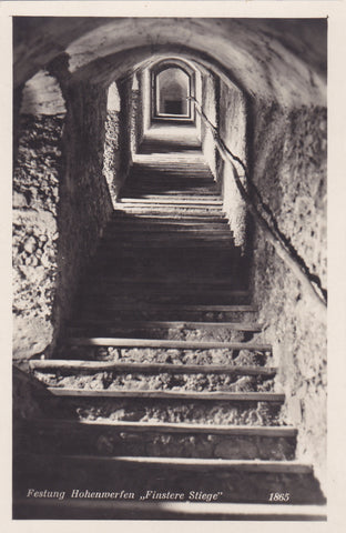 AK Festung Hohenwerfen "Finstere Stiege". (1929)