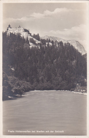 AK Feste Hohenwerfen bei Werfen mit der Salzach.