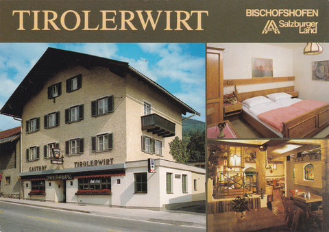 AK Bischofshofen. Gasthof Tirolerwirt - Weinbeißer. Fam. Buchacek. Gasteinerstraße 3.