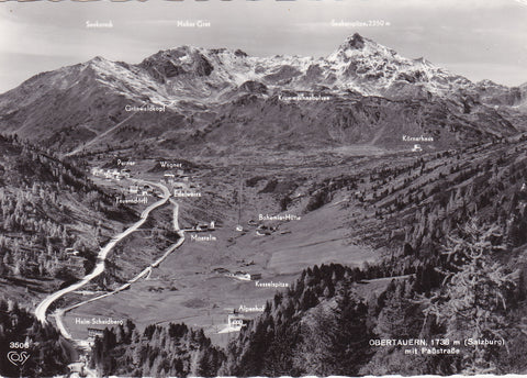 AK Obertauern mit Paßstraße.