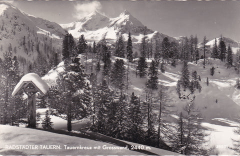 AK Radstädter Tauern. Tauernkreuz mit Grosswand (1960).