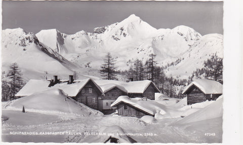 AK Schiparadies Radstädter Tauern. Felseralm geg. Steinfeldspitze. (1963)