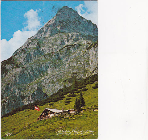 AK Werfenweng. Henrich-Hackel-Hütte mit Eiskogel am Tennengebirge.