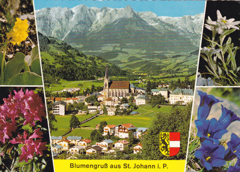 AK Blumengrüße aus St. Johann im Pongau.