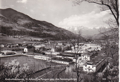 AK St. Johann im Pongau gegen das Tennengebirge. Krobatinkaserne.