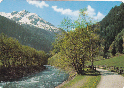 AK Elisabeth-Promenade entlang der Gasteiner Ache von Badgastein nach Böckstein.