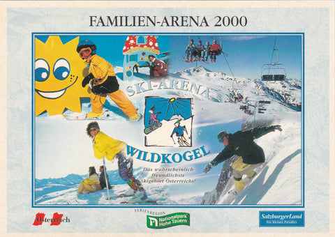 Werbe-AK Familien-Arena 2000. Ski-Arena Wildkogel.