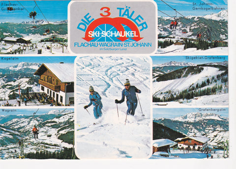 AK Die 3 Täler Ski Schaukel. Flachau-Wagrain-St. Johann.