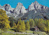 AK Pfarrwerfen. Alpengasthof Mahdegg gegen die Fieberhörner (Tennengebirge)