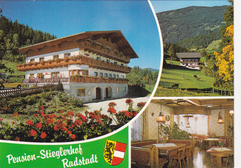 AK Radstadt, Höggen 24. Pension Stieglerhof Florian und Mathilde Stiegler.