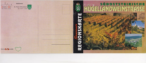 Regionalkarte Südoststeirische Hügellandweinstrasse. Ausgabe 1994/95.