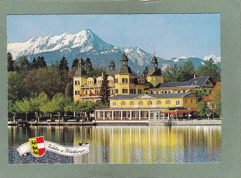 AK Velden am Wörthersee. Alpenseebad. Promenade m. Schloß u. Mittagskogel.