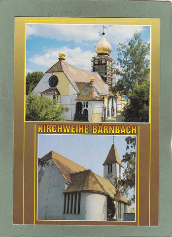 Werbe-AK zur Kirchenweihe Bärnbach. (4.9.1988)