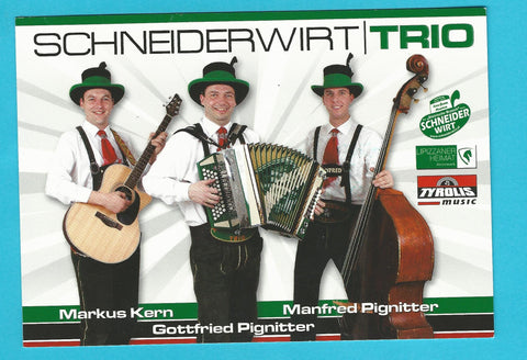 Autogrammkarte Schneiderwirt Trio. Gottfried Pignitter. Voitsberg.