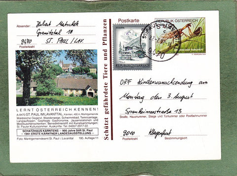 Postkarte St. Paul im Lavanttal.