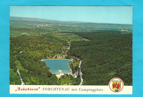 AK Badestausee. Forchtenau mit Campingplatz.