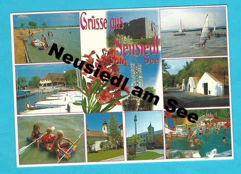 AK Grüsse aus Neusiedl am See.